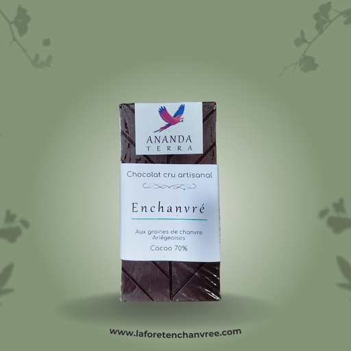 Chocolat cru 70% aux graines de Chanvre - 90g